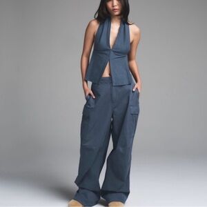 SKIMS Charcoal Wide Leg Jumpsuit
